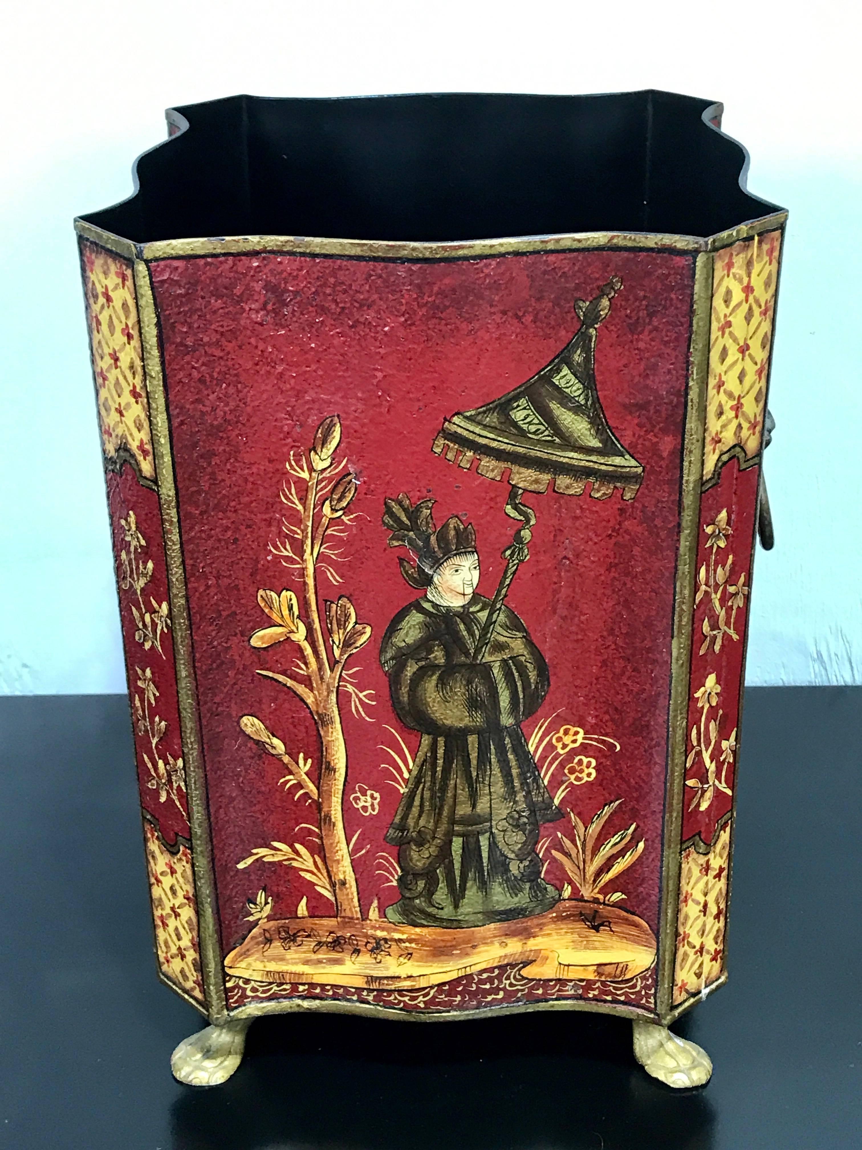 chinoiserie wastebasket