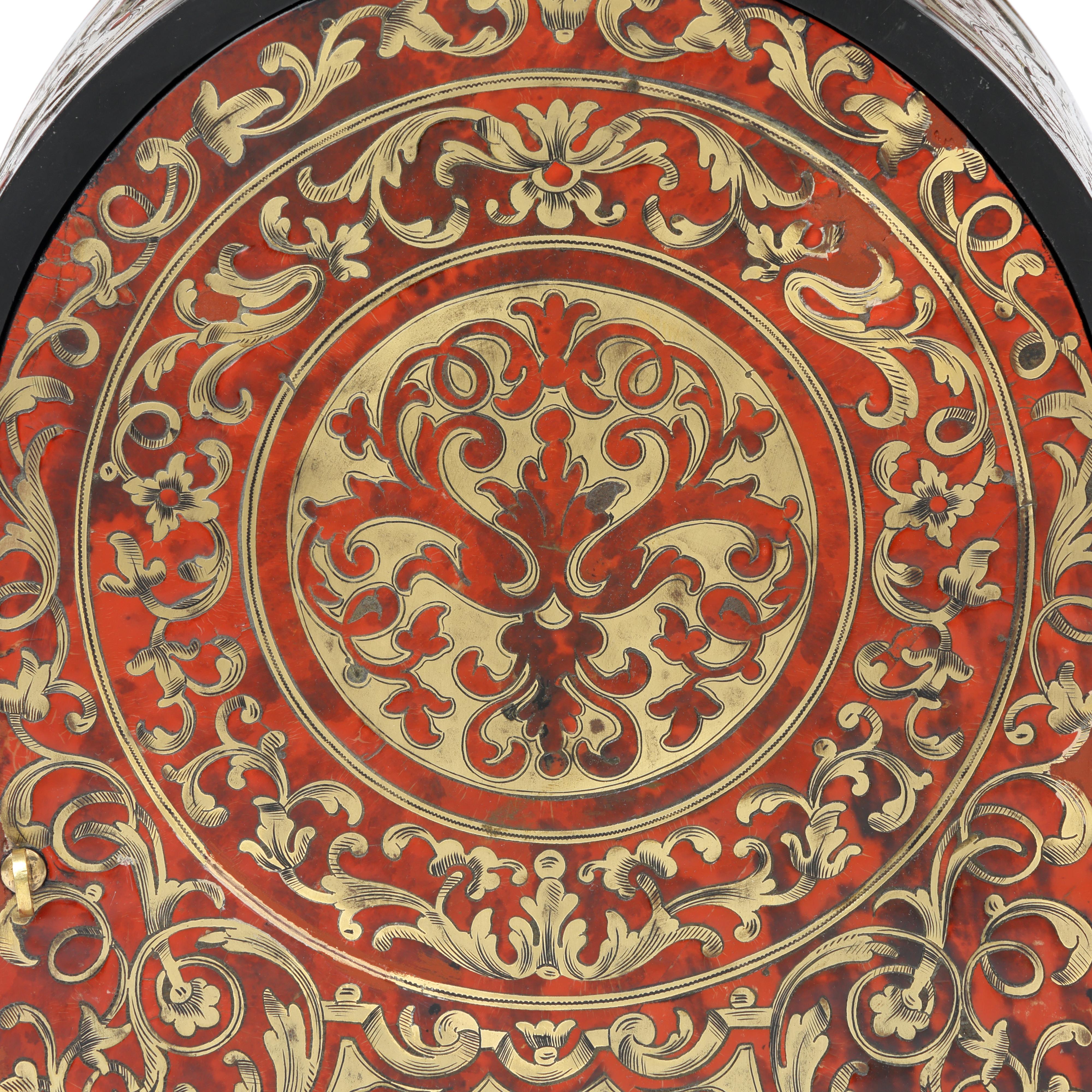 19th Century Red Tortoiseshell and Boulle Table or Mantle Clock For Sale