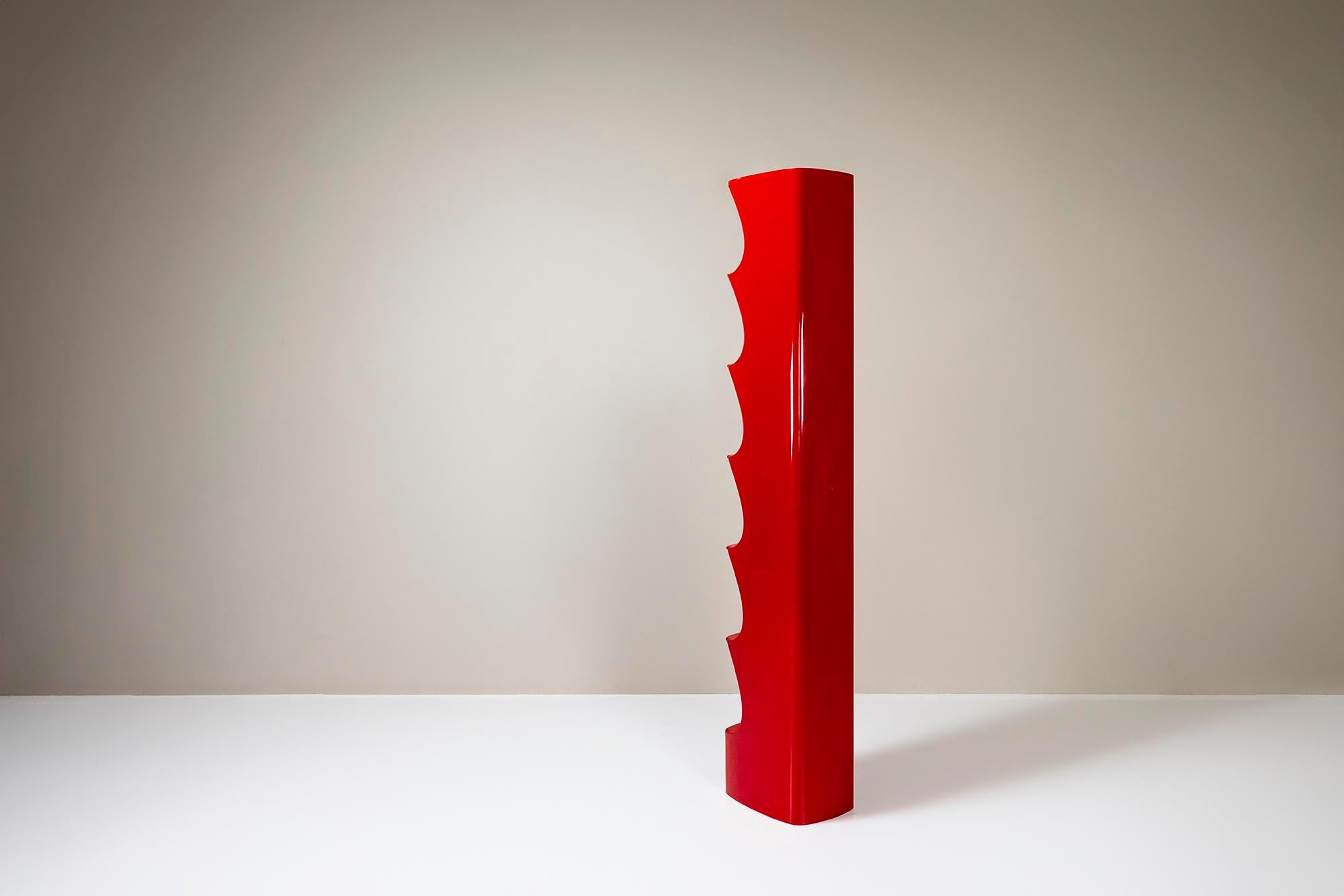 French Red Totem Shelf by Valeric Doubroucinskis for Rodier, France 1970s