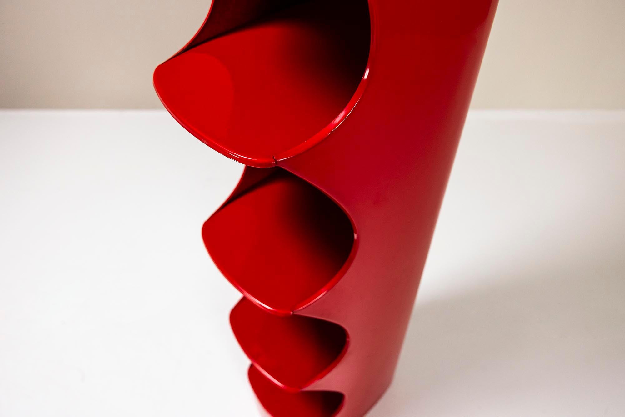 Red Totem Shelf by Valeric Doubroucinskis for Rodier, France 1970s 2