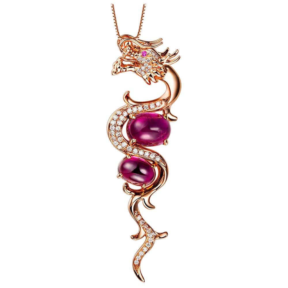 Rose gold dragon necklace Clearance