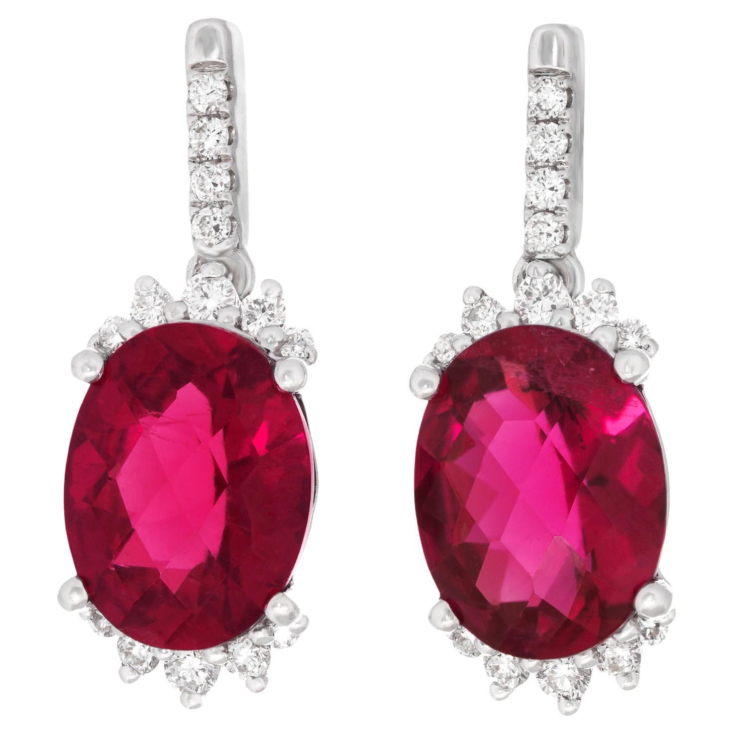 Red Tourmaline Earrings For Sale