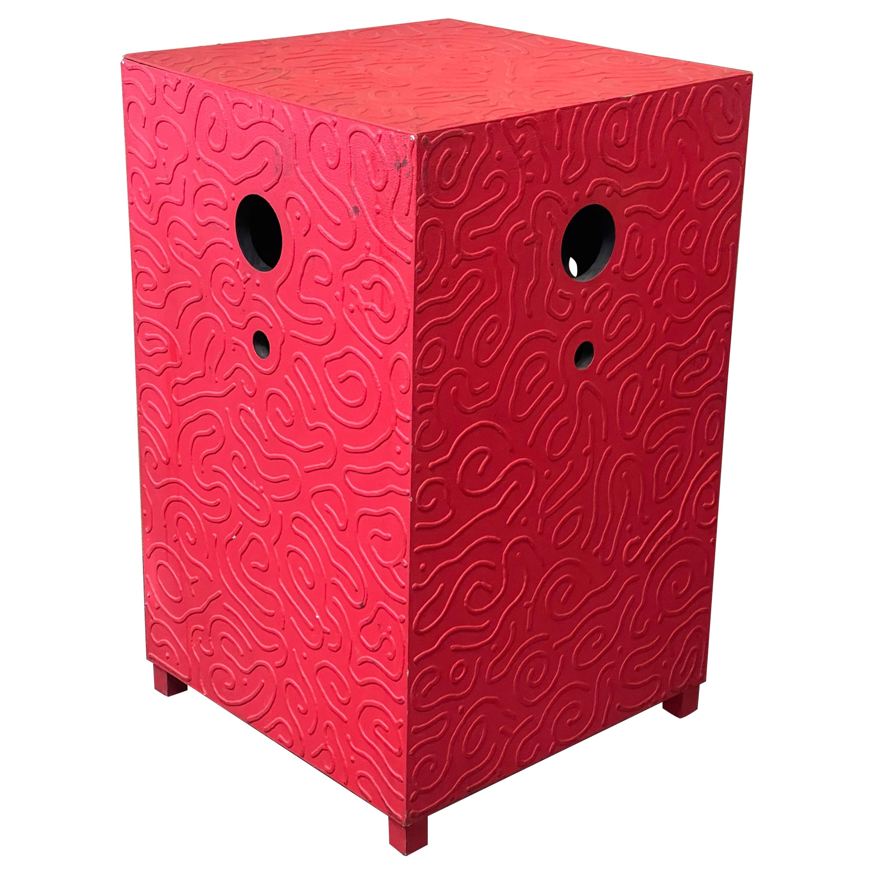 "Red Tower" Box Sculpture by Artist Andy Lakey