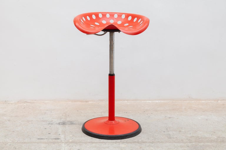 Red Tractor Seat Stool Designed by Etienne Fermigier for Mirima, France For  Sale at 1stDibs