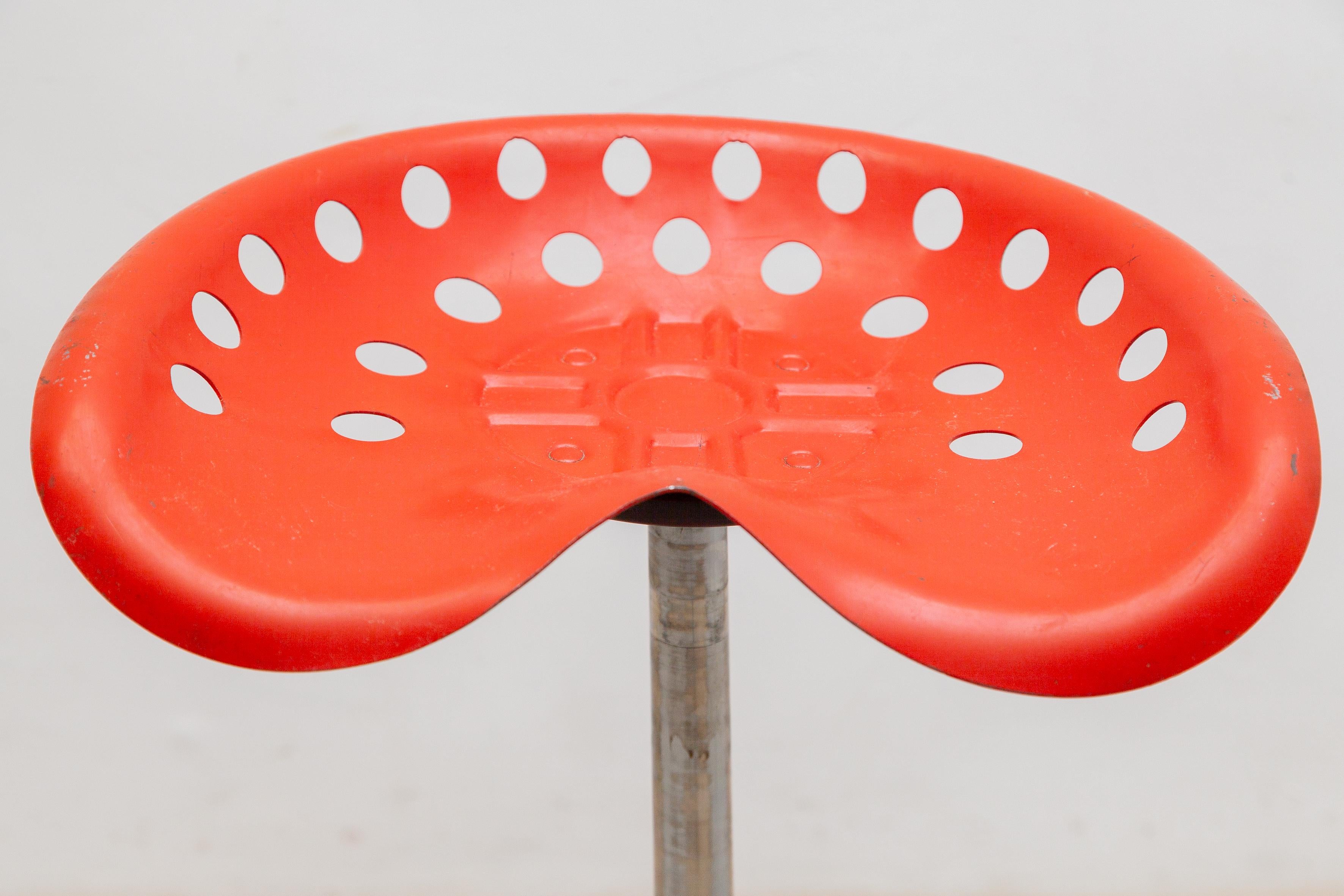 Red Tractor Seat Stool Designed by Etienne Fermigier for Mirima, France 1