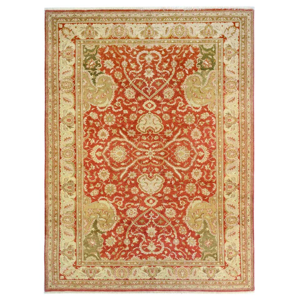 Traditional Indian Wool Chain Stitch Decorative Area Rug, Kashmir ...