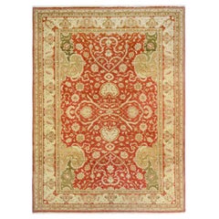 Red Traditional Style Indian Wool Area Rug