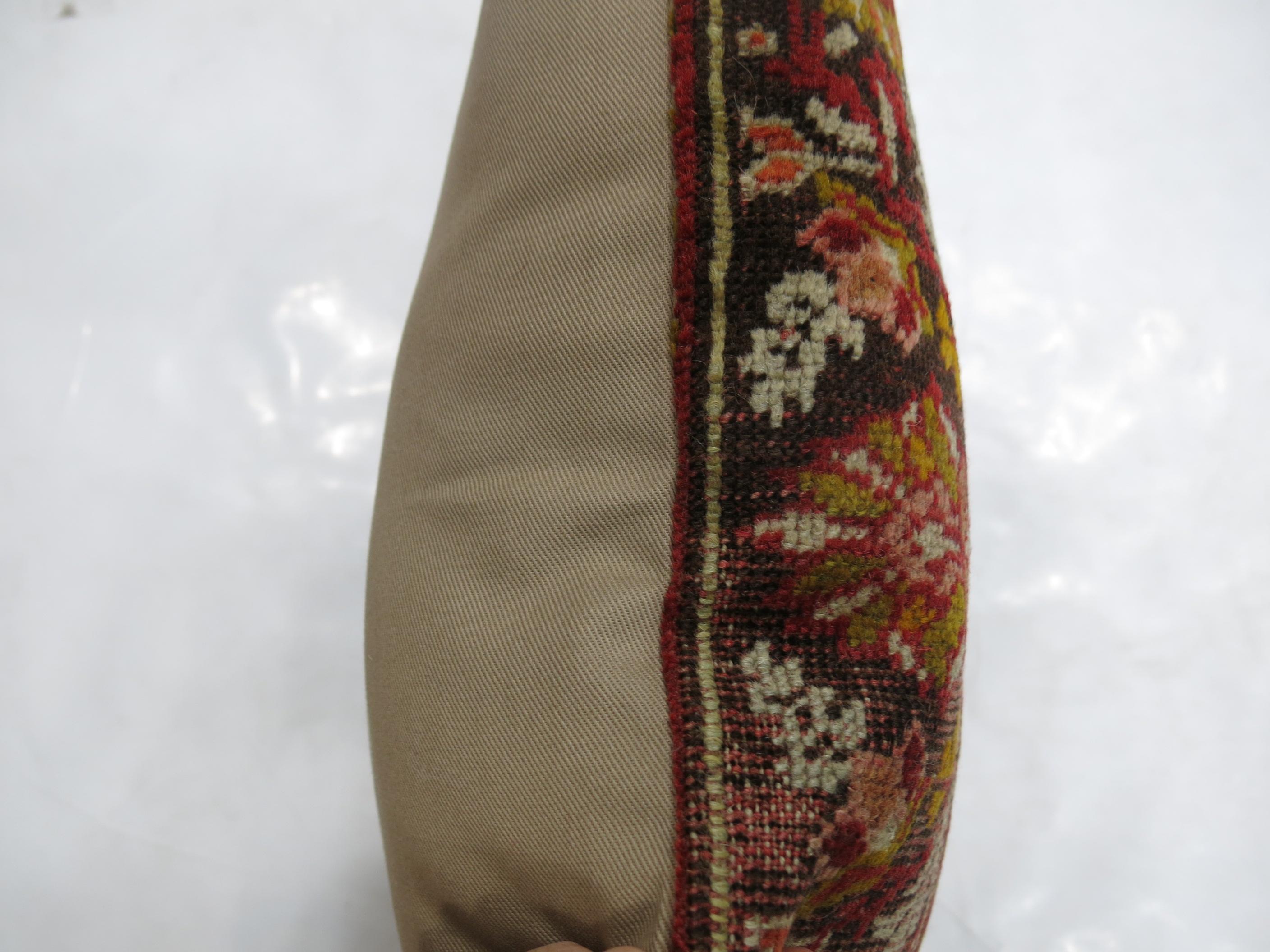 Pillow made from an antique Turkish rug from the early 20th century.

Measures: 18