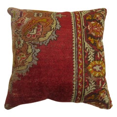 Red Traditional Turkish Rug Pillow