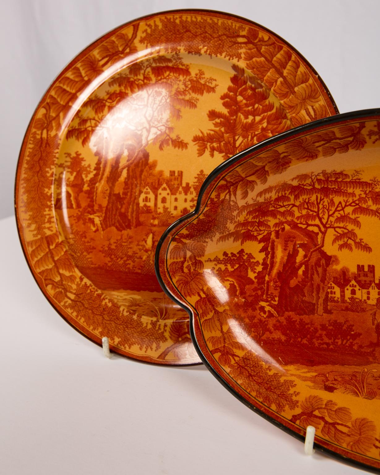 Red Transfer ware Dishes 4