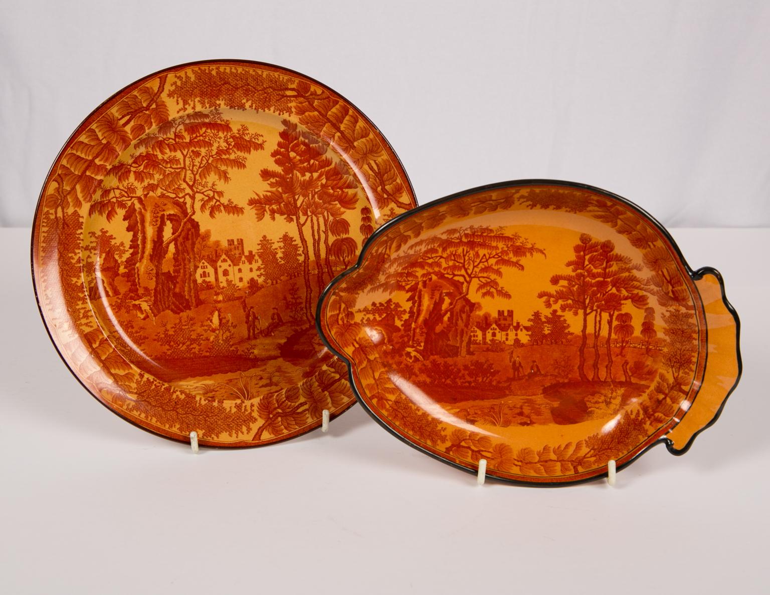 Red Transfer ware Dishes 6