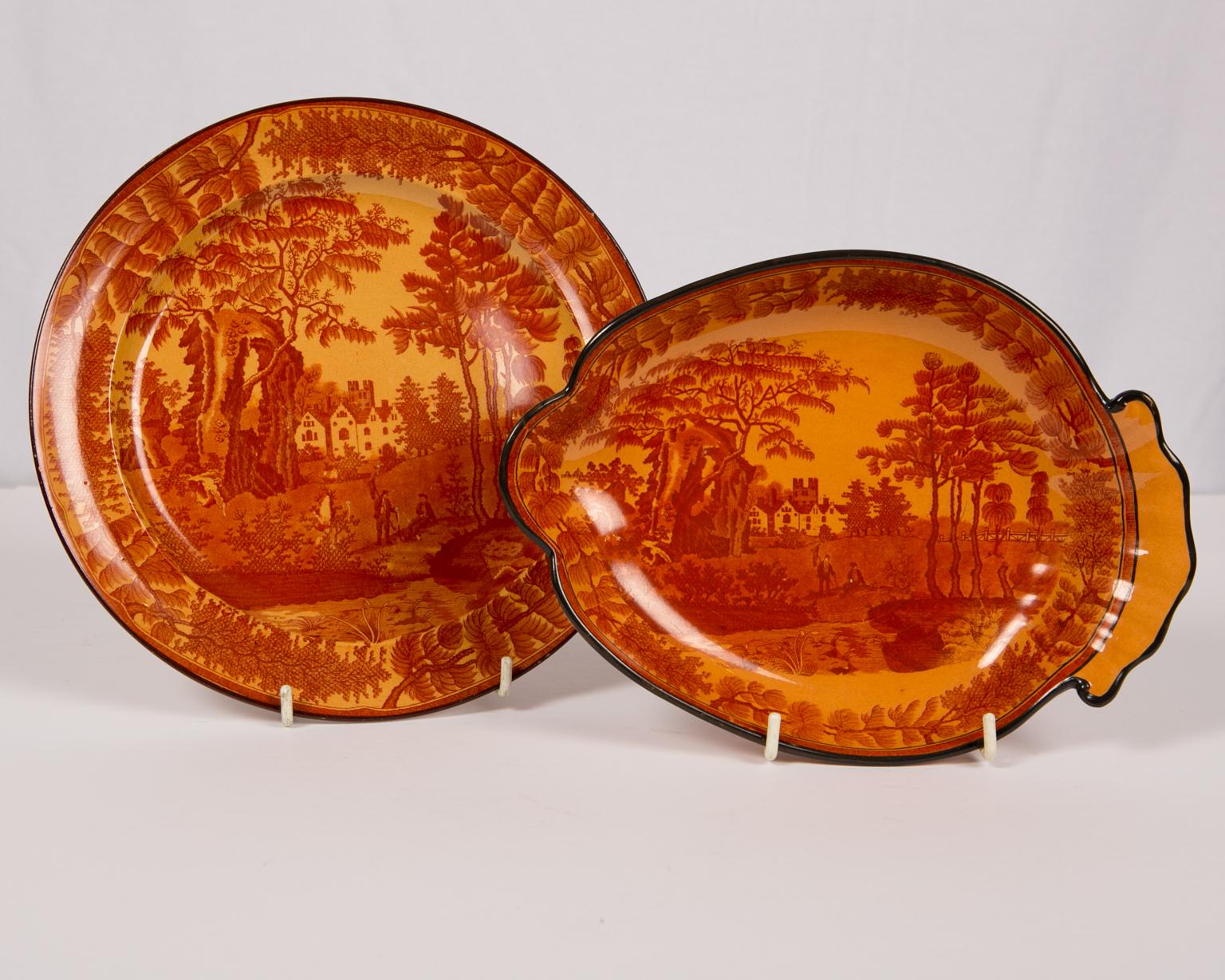 Red Transfer ware Dishes 7