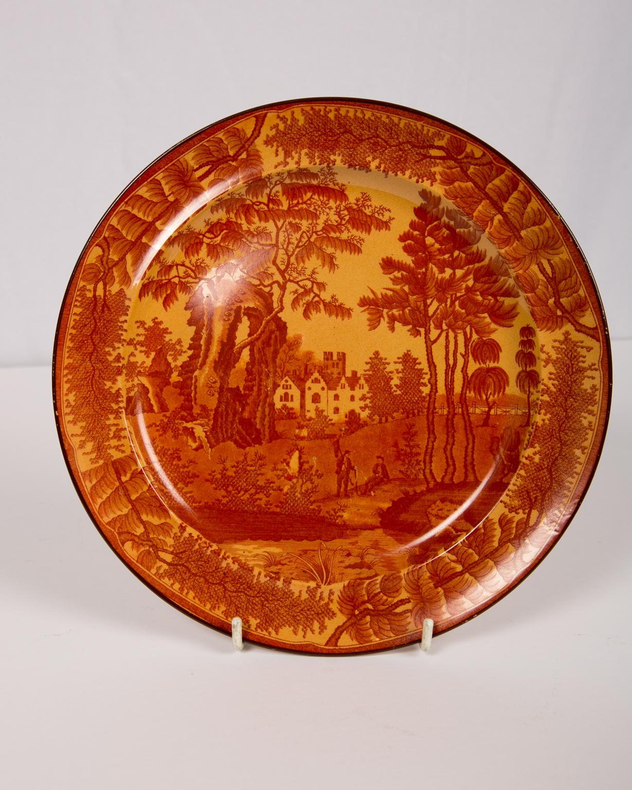English Red Transfer ware Dishes