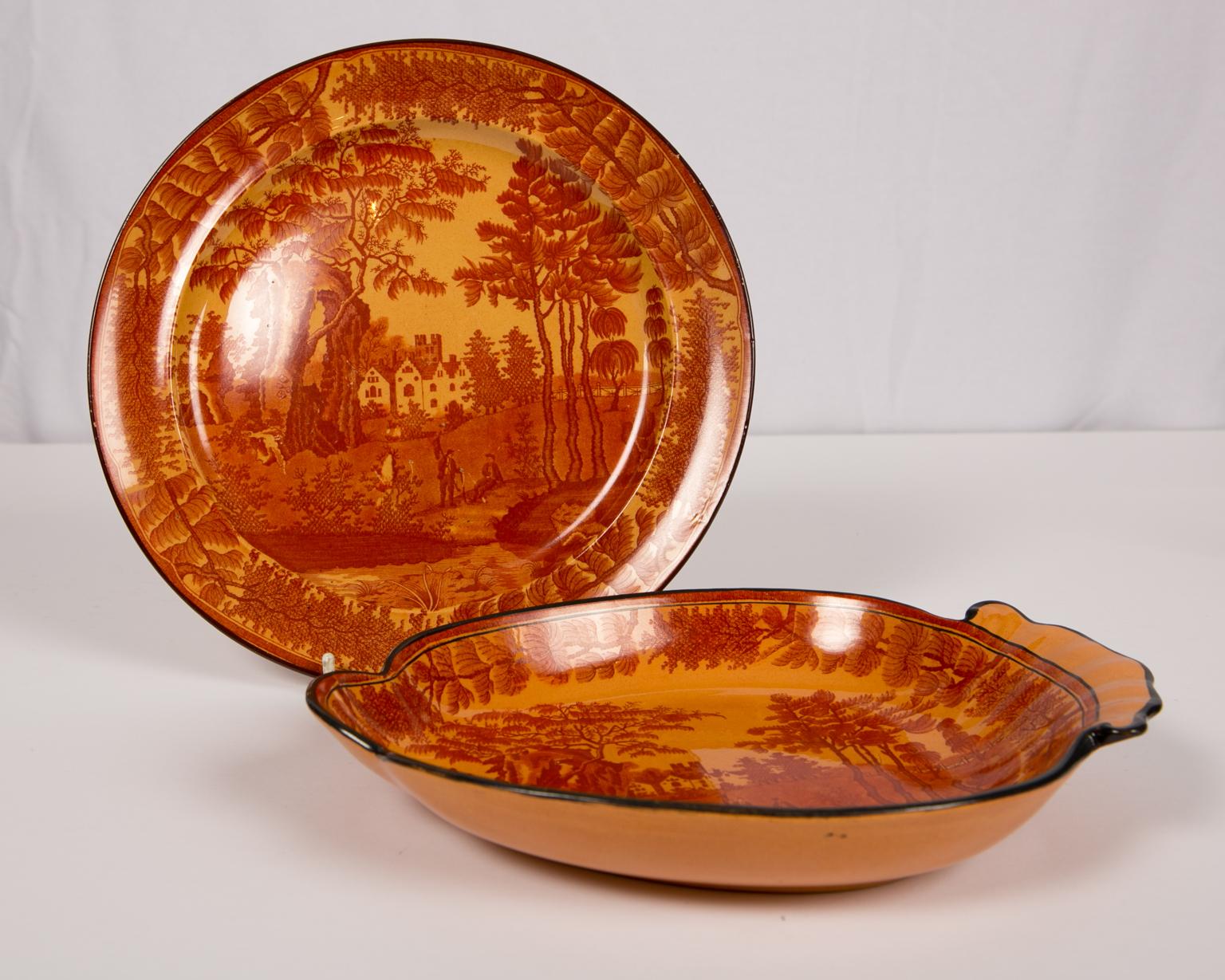 Early 19th Century Red Transfer ware Dishes