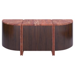Credenza Lily in travertino rosso e noce di Fred&Juul