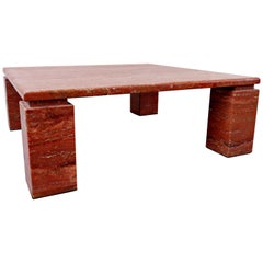 Red Travertine Coffee Table