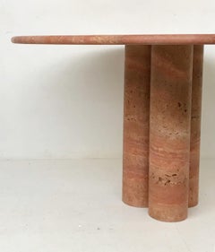 Red Travertine Dining Table by Mario Bellini