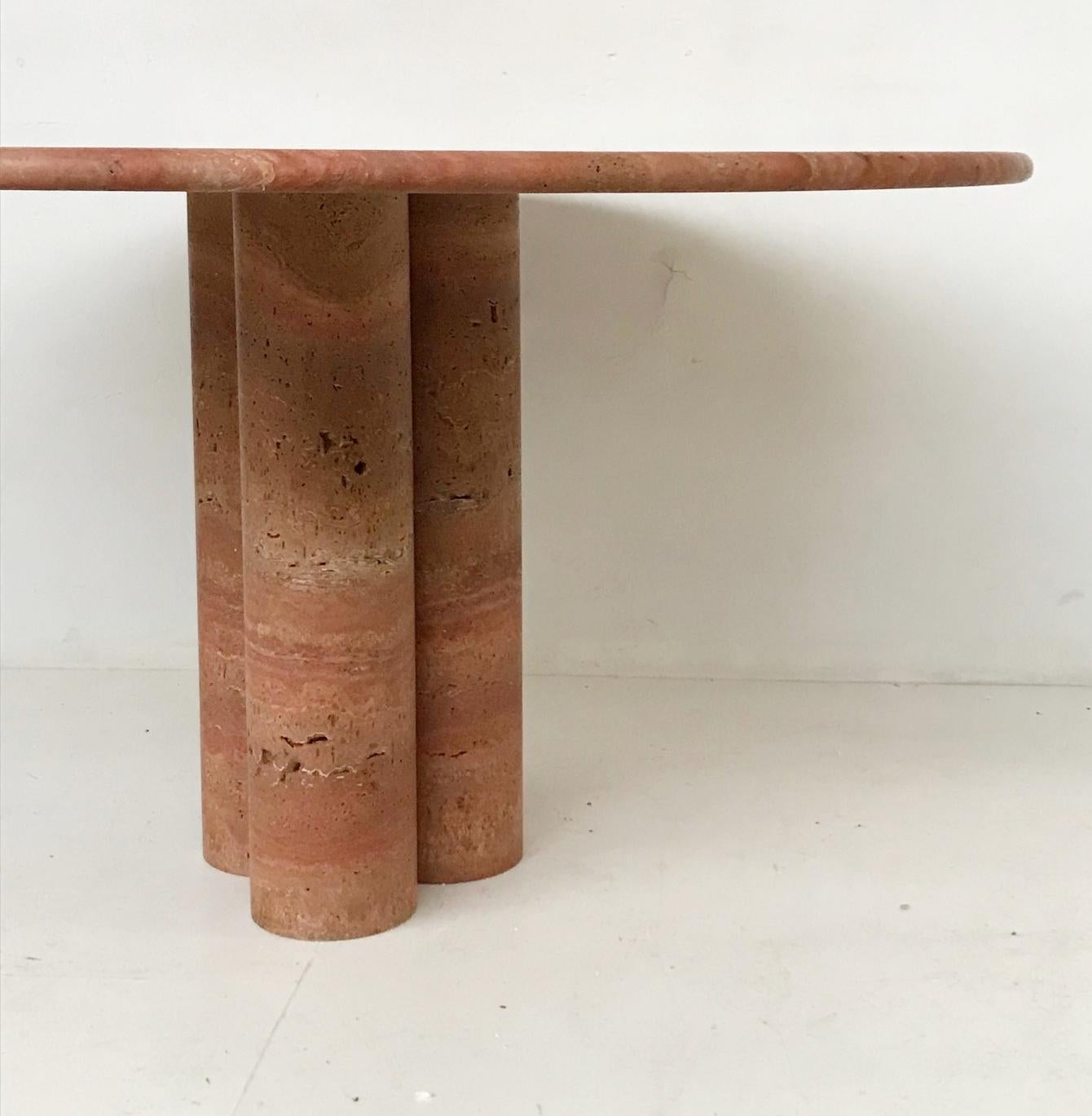 Late 20th Century Red Travertine Dining Table by Mario Bellini