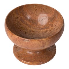 Red Travertine "Piedouche" Vide Poche - France 1970's