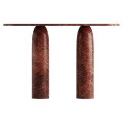 Red Travertine Stone Honed Console Table - Custom Entryway Table
