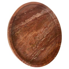 Red Travertine Tray by Le Lampade