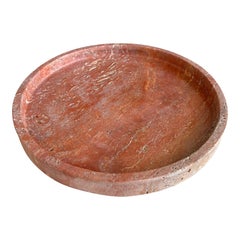 Red Travertine Tray by Le Lampade