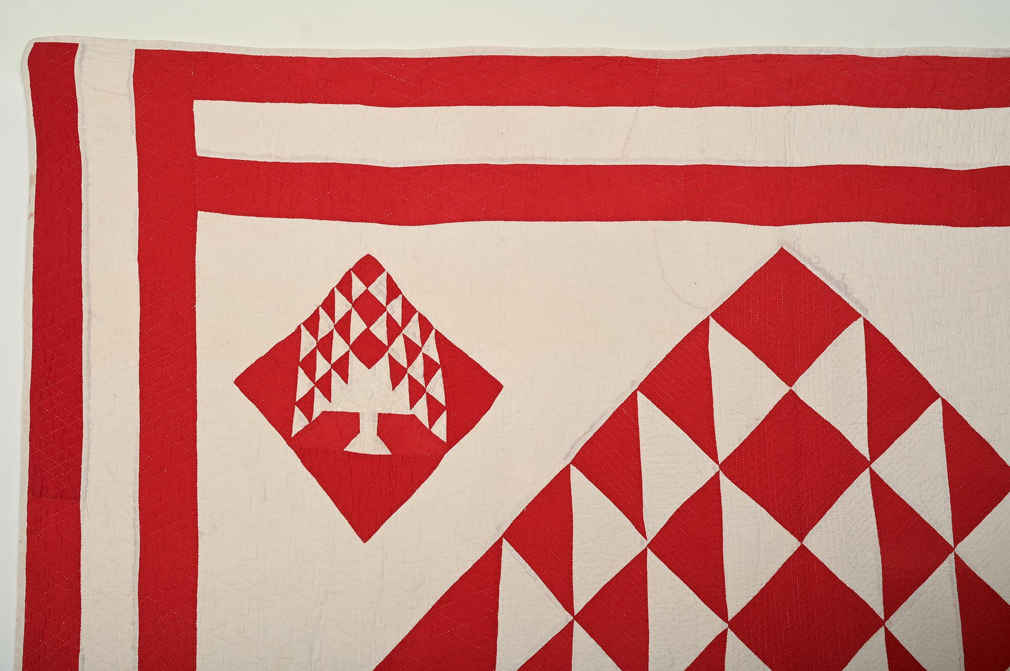 Patchwork Trapunta dell'albero rosso in vendita