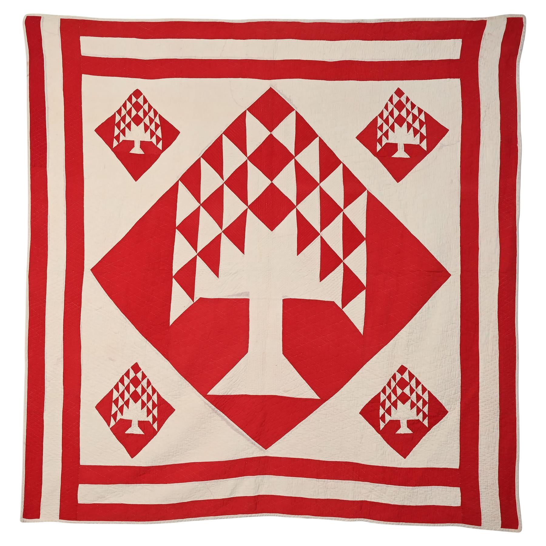 Roter Baum-Quilt