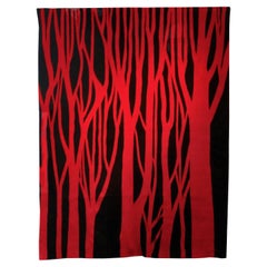 Red Trees Tapestry