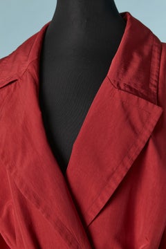 Red trench-coat with belt Yves Saint Laurent Variation