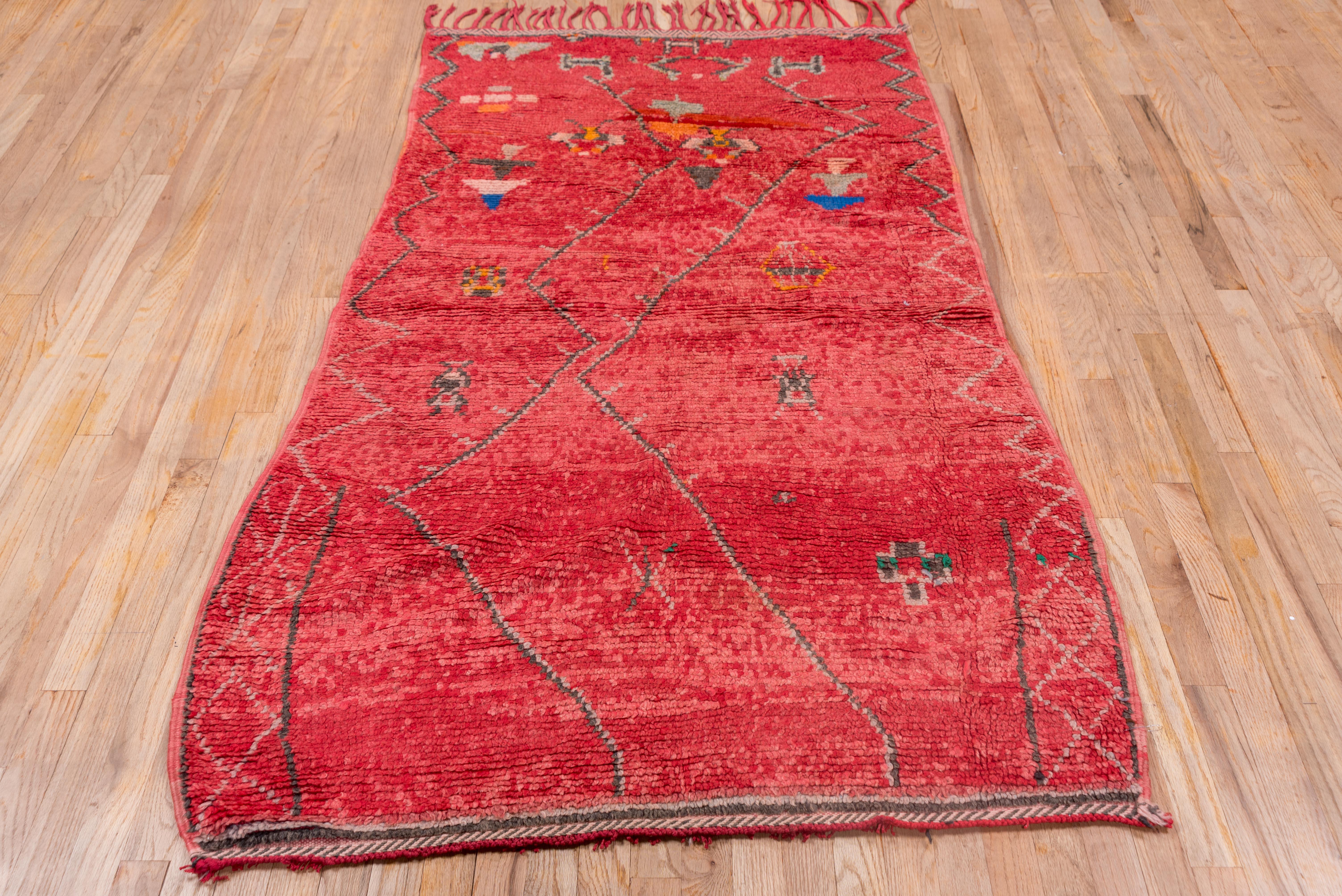Red Tribal Moroccan in Wool For Sale 1