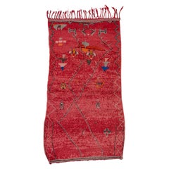 Antique Red Tribal Moroccan in Wool