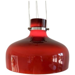 Red Triple Layered Brown/Red Glass Pendant Light, Europe, 1960s