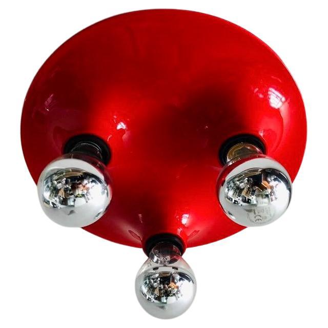 Red Triteti Flush Fixture, Ceiling or Wall, Vico Magistretti, Artemide, 1967