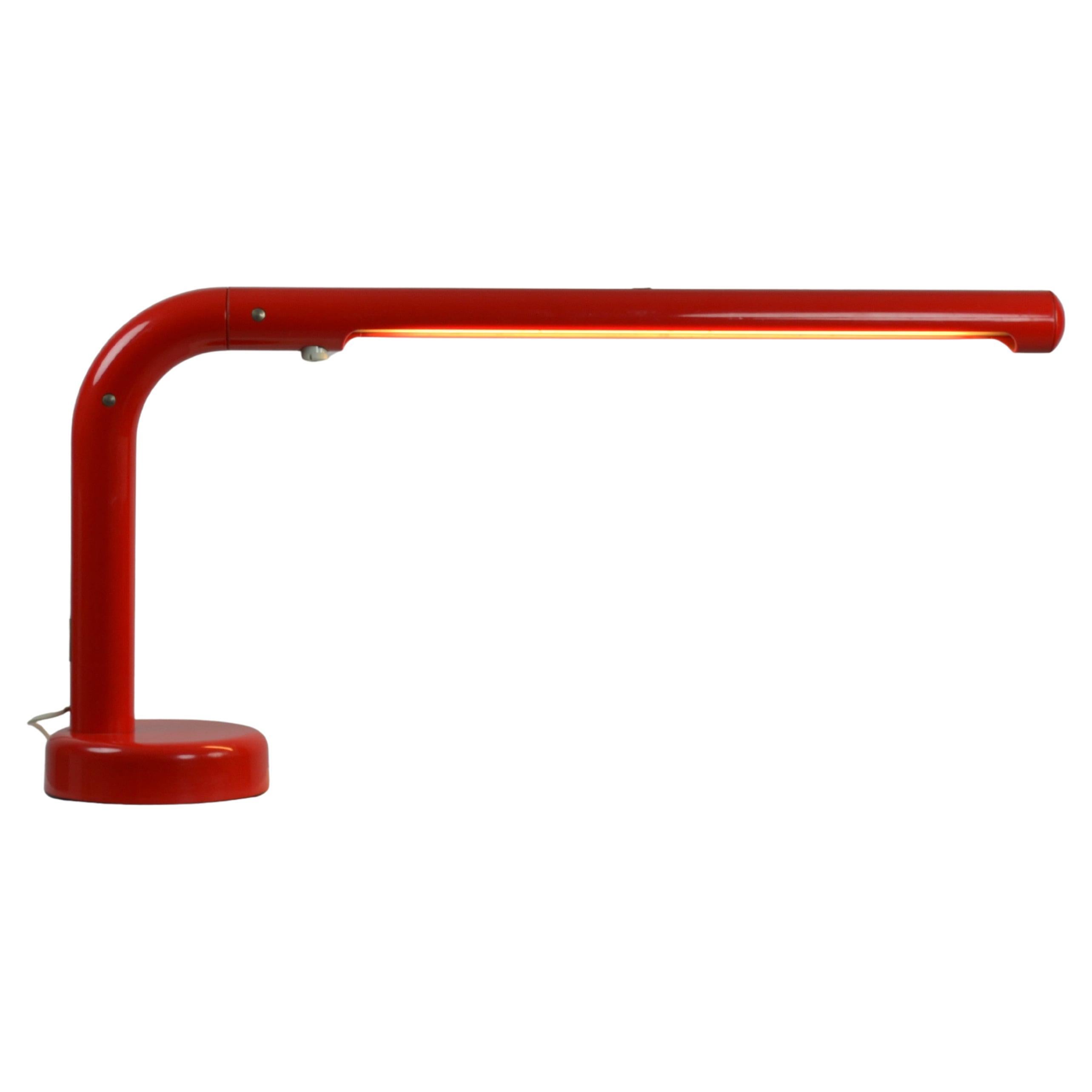 Lampada da tavolo "Tube" rossa disegnata da Anders Pehrson per Ateljé Lyktan, Svezia, anni '70