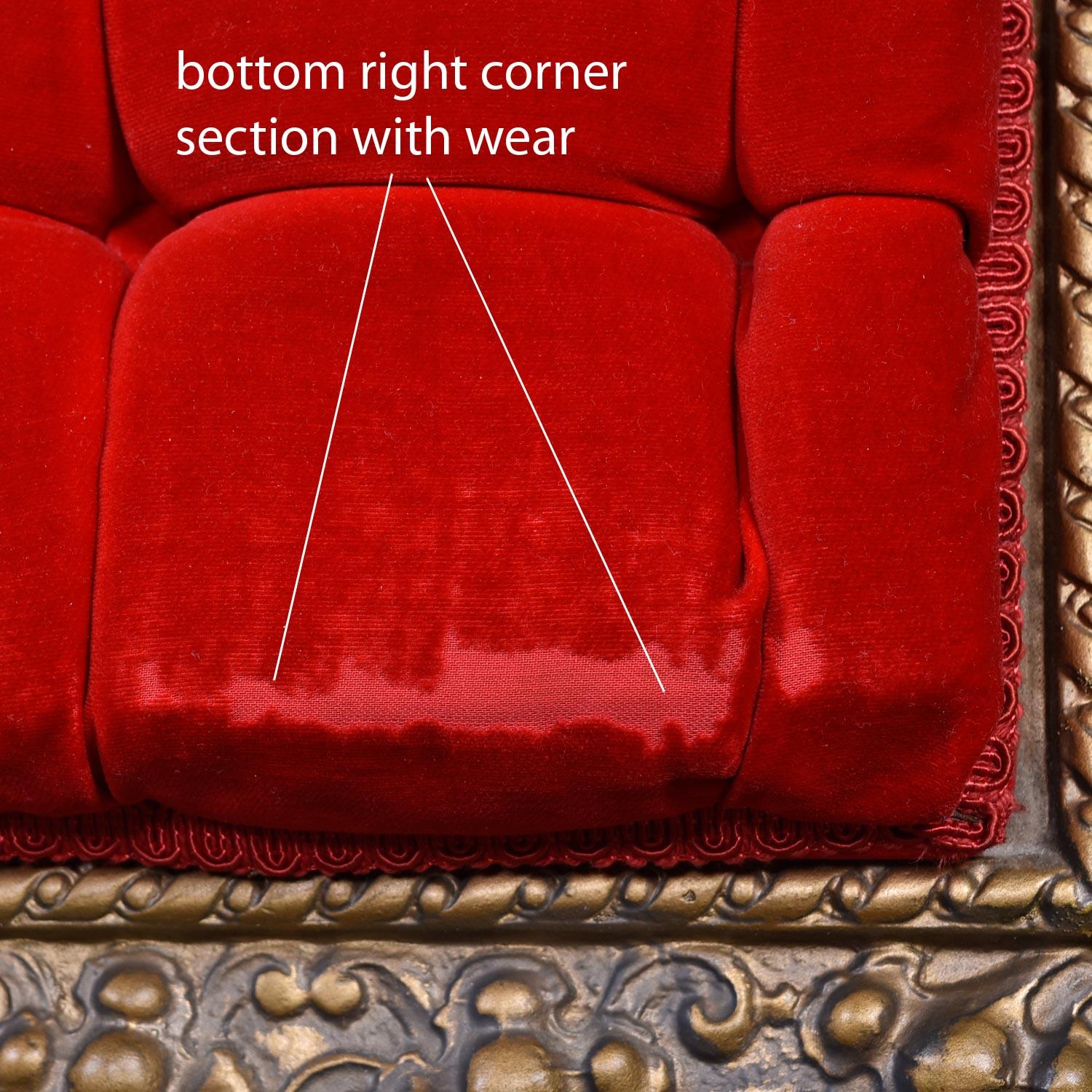 Mid-20th Century Red Tufted Velvet Hollywood Regency Cast Aluminum King Headboard by Kessler
