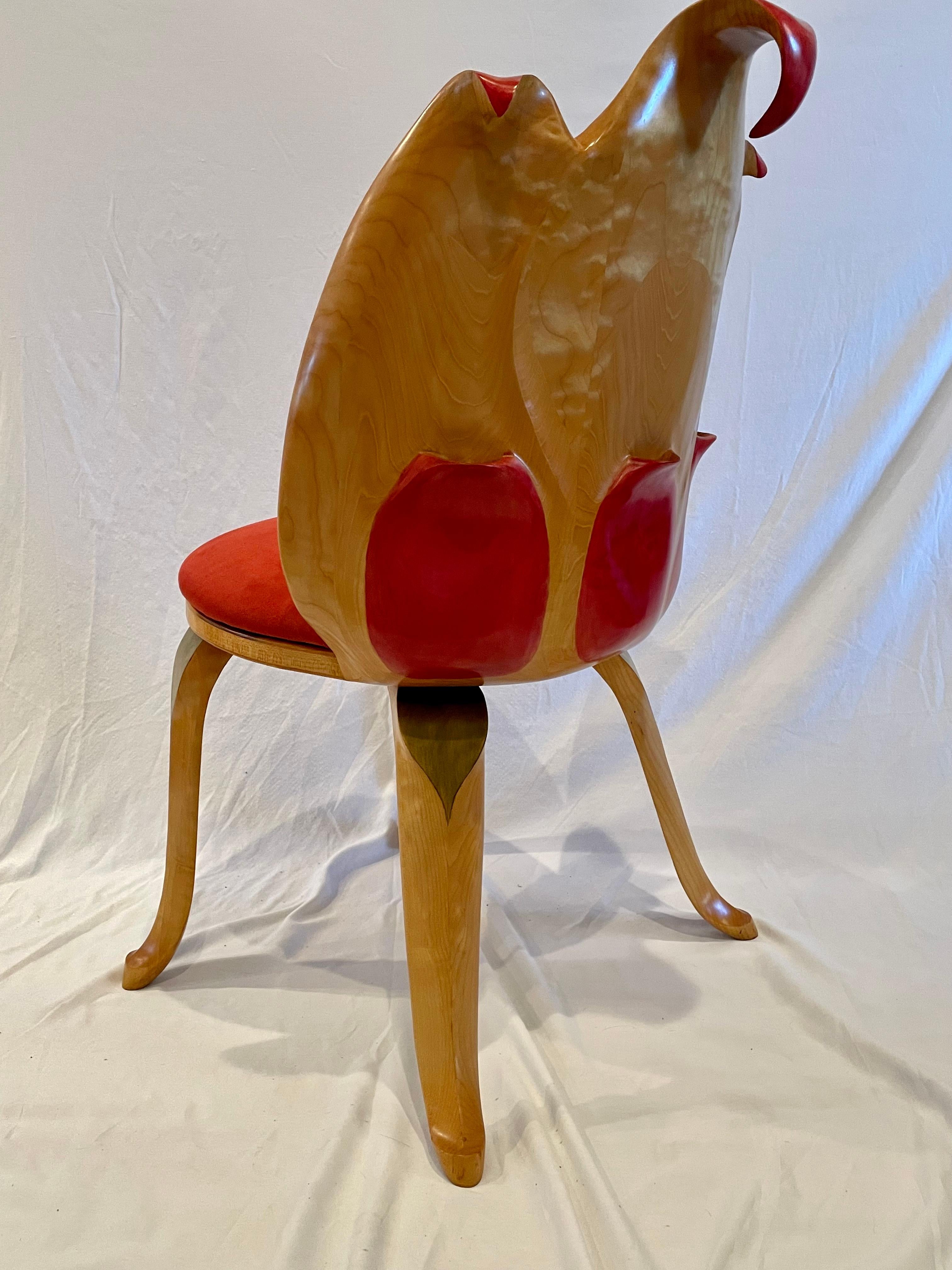 Red Tulip Chair In Excellent Condition For Sale In Reno, NV