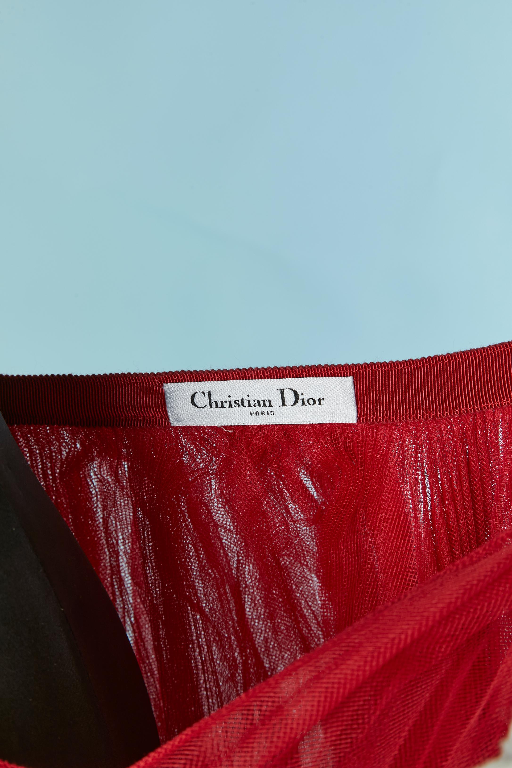 Gonna corta in tulle rosso CHRISTIAN DIOR in vendita 1