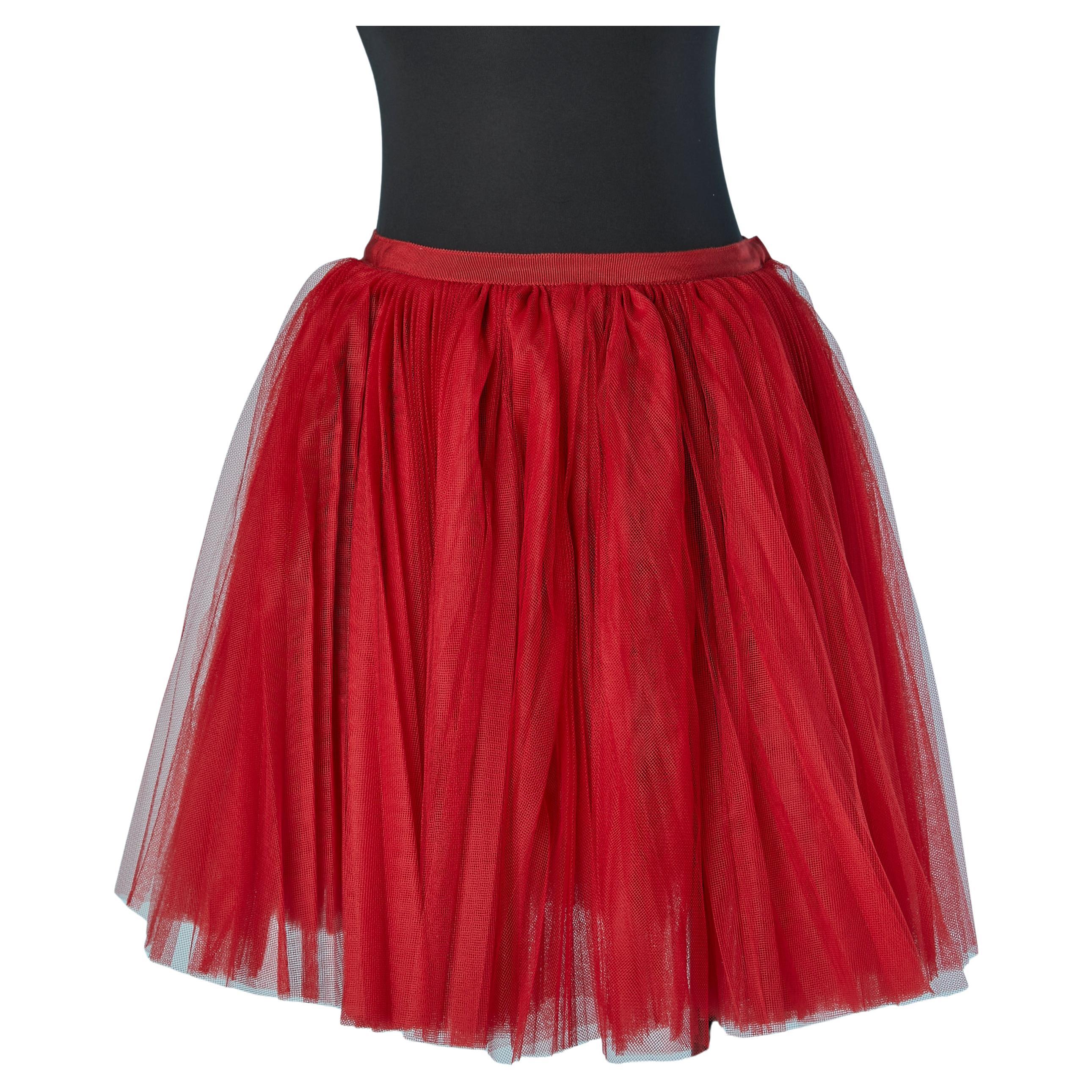 Gonna corta in tulle rosso CHRISTIAN DIOR
