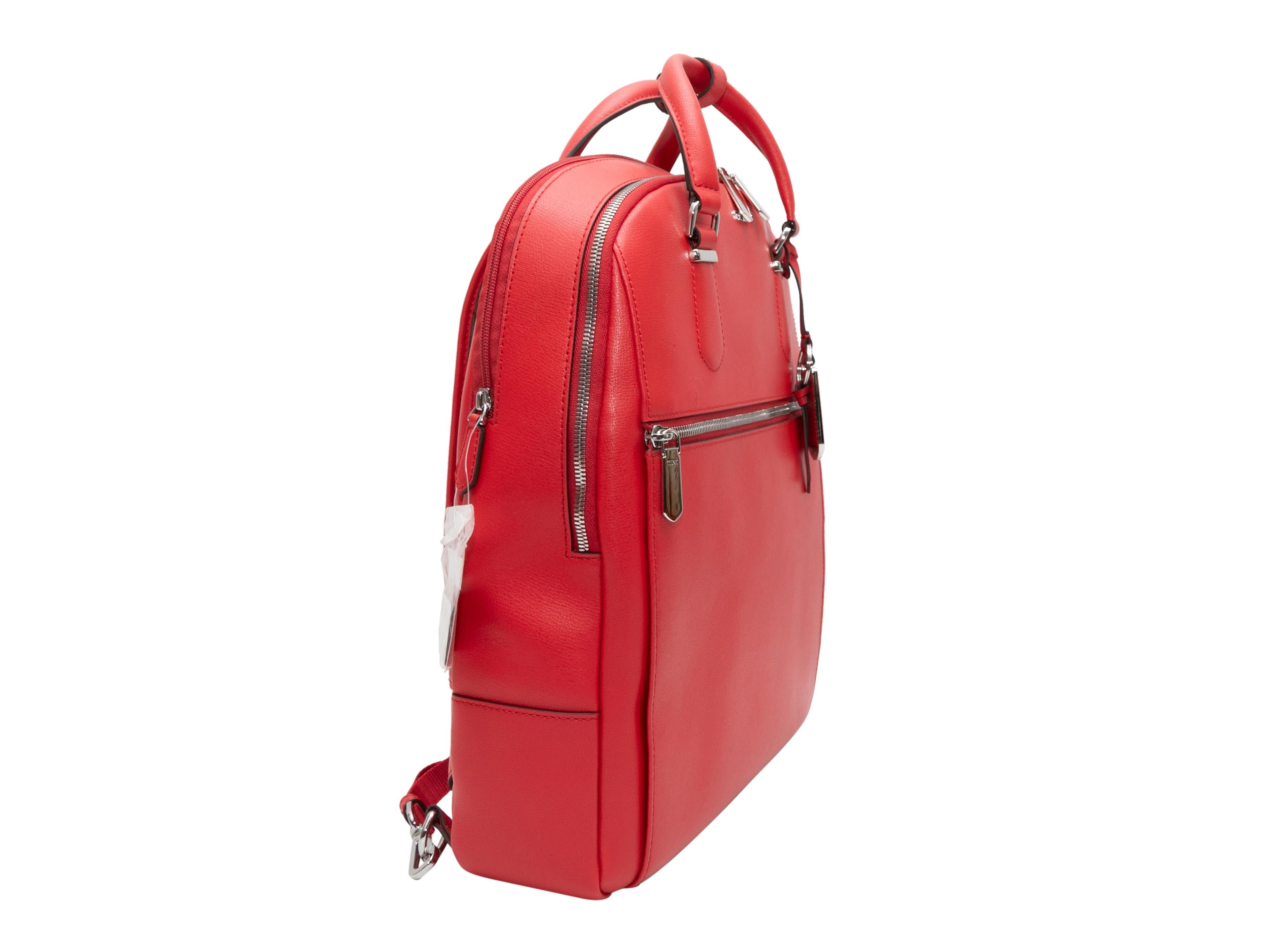 Red Tumi Stanton Leather Backpack In Good Condition In New York, NY