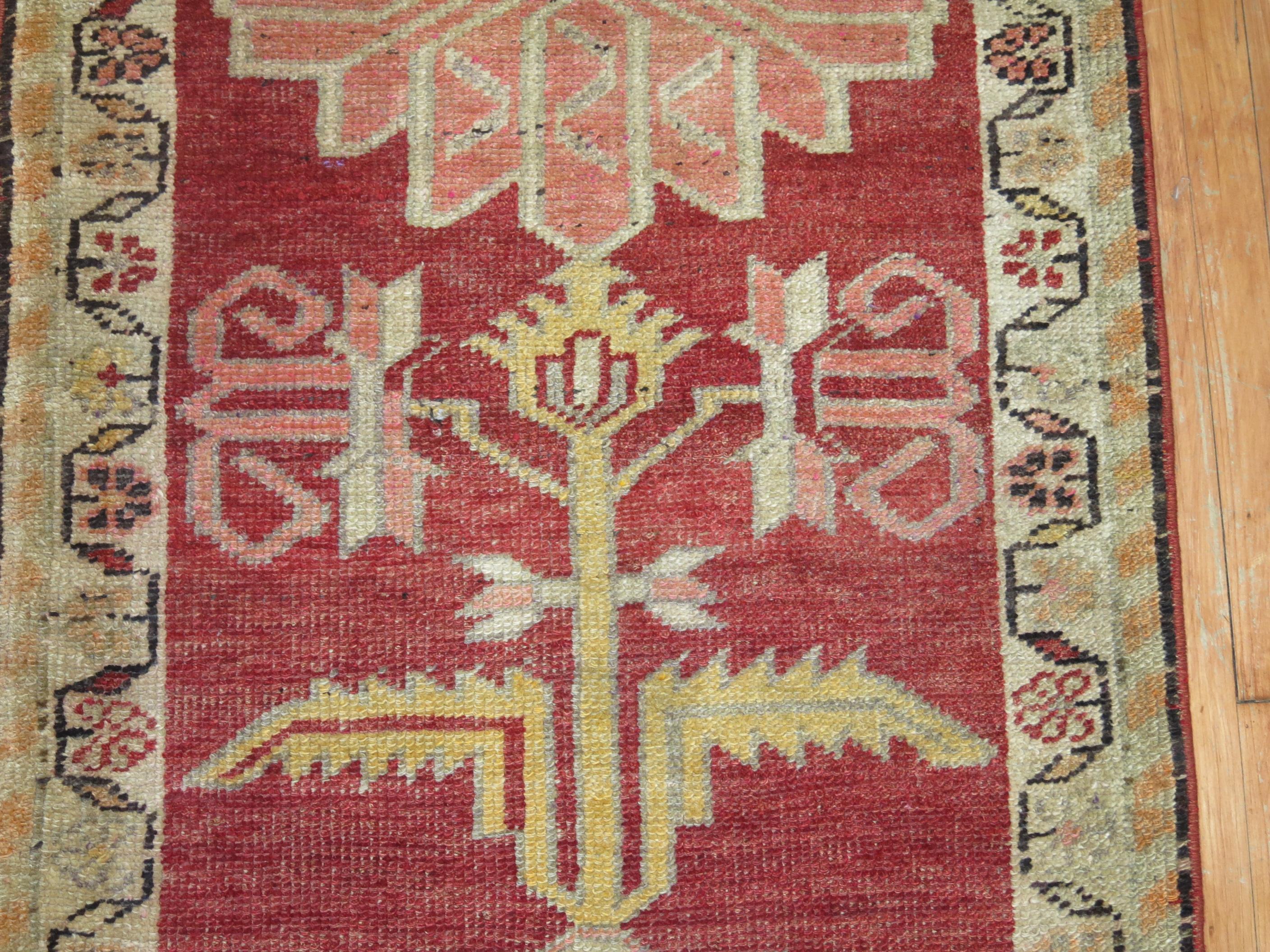 Red Turkish Anatolian Runner In Good Condition For Sale In New York, NY