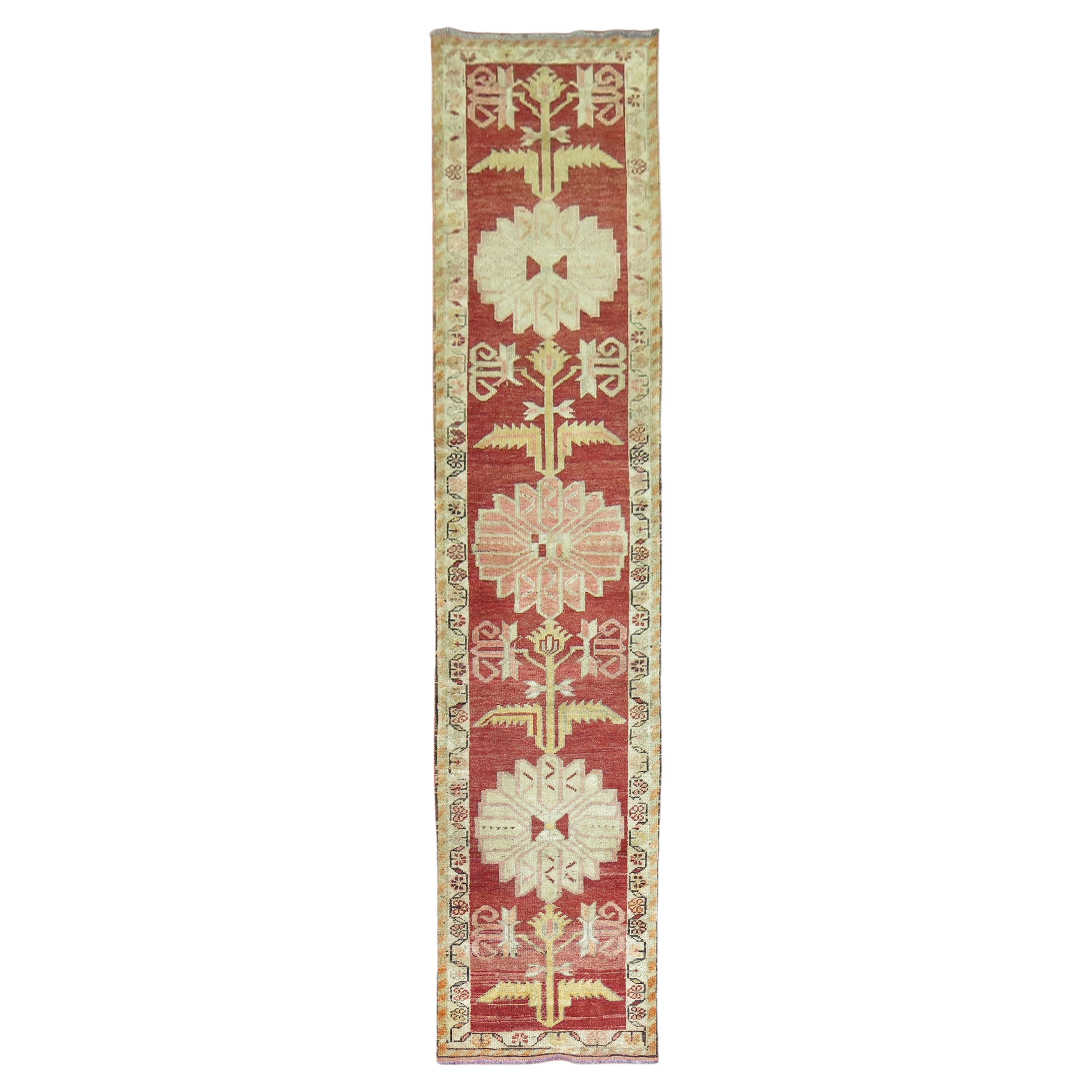 Zabihi Collection Red Turkish Anatolian Runner