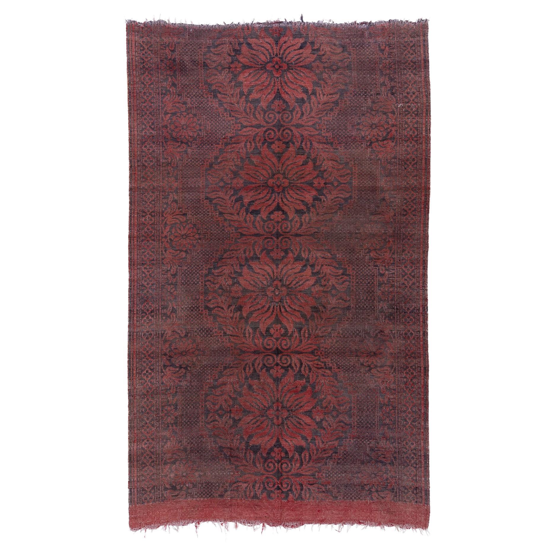 Rotes türkisches Flachgewebe des 20. Jahrhunderts, antik, ca. 1940