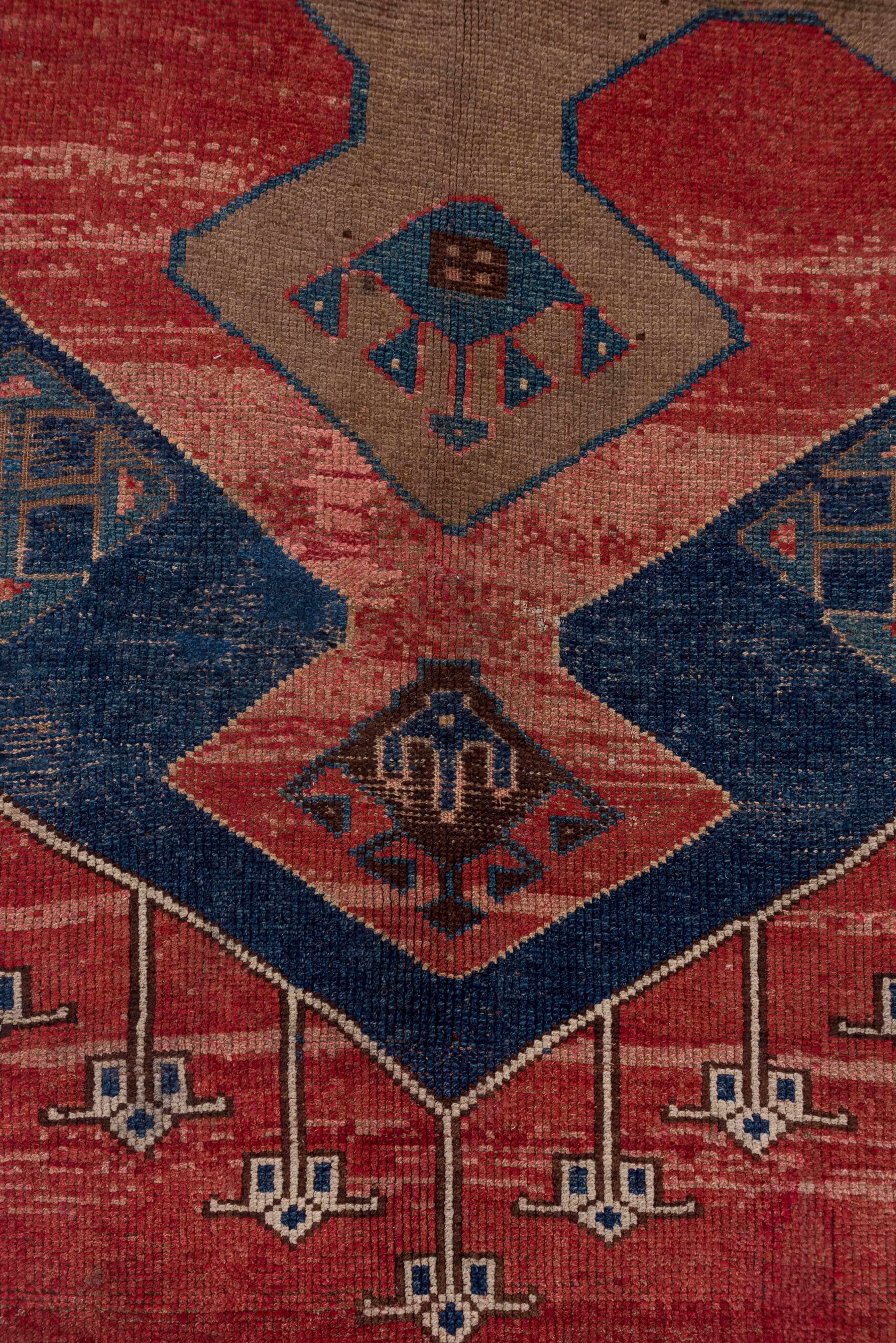 Wool Red Turkish Kars Carpet, circa 1940s For Sale