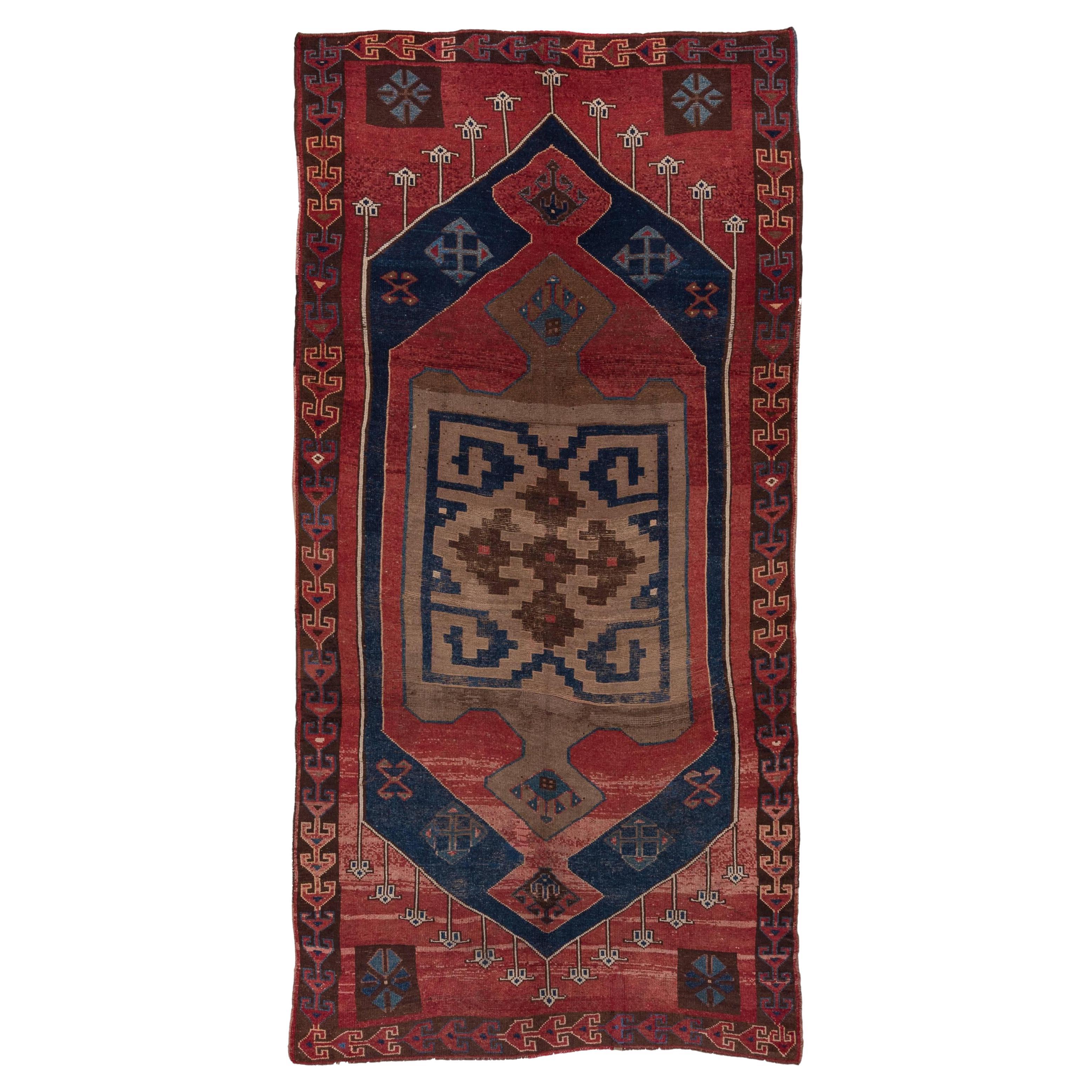 Red Turkish Kars Carpet, circa 1940s For Sale