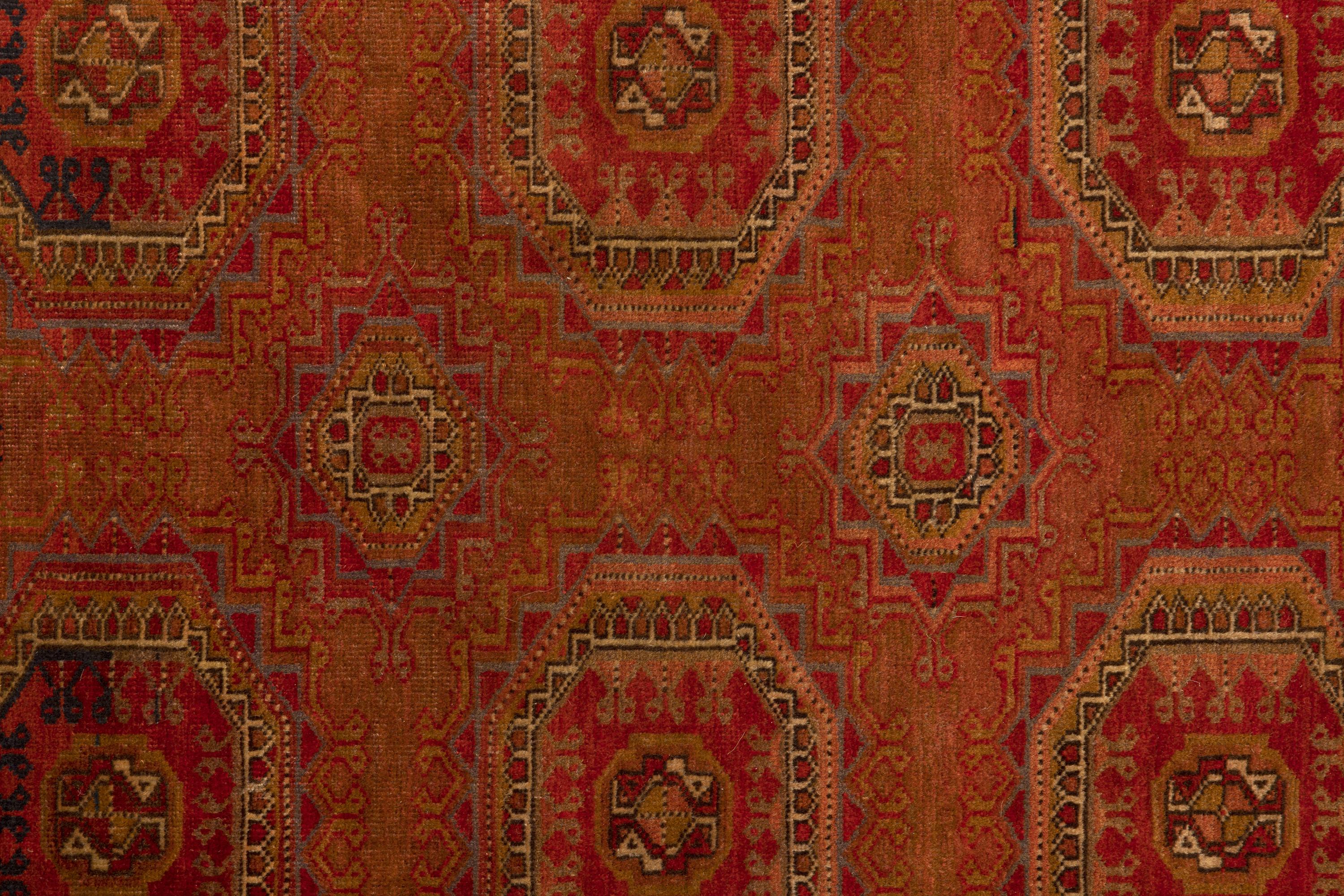 Alfombra turcomana roja de Bujara Centroasiático en venta