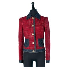 Red Tweed single breasted jacket with denim details D&G by DOLCE & GABBANA