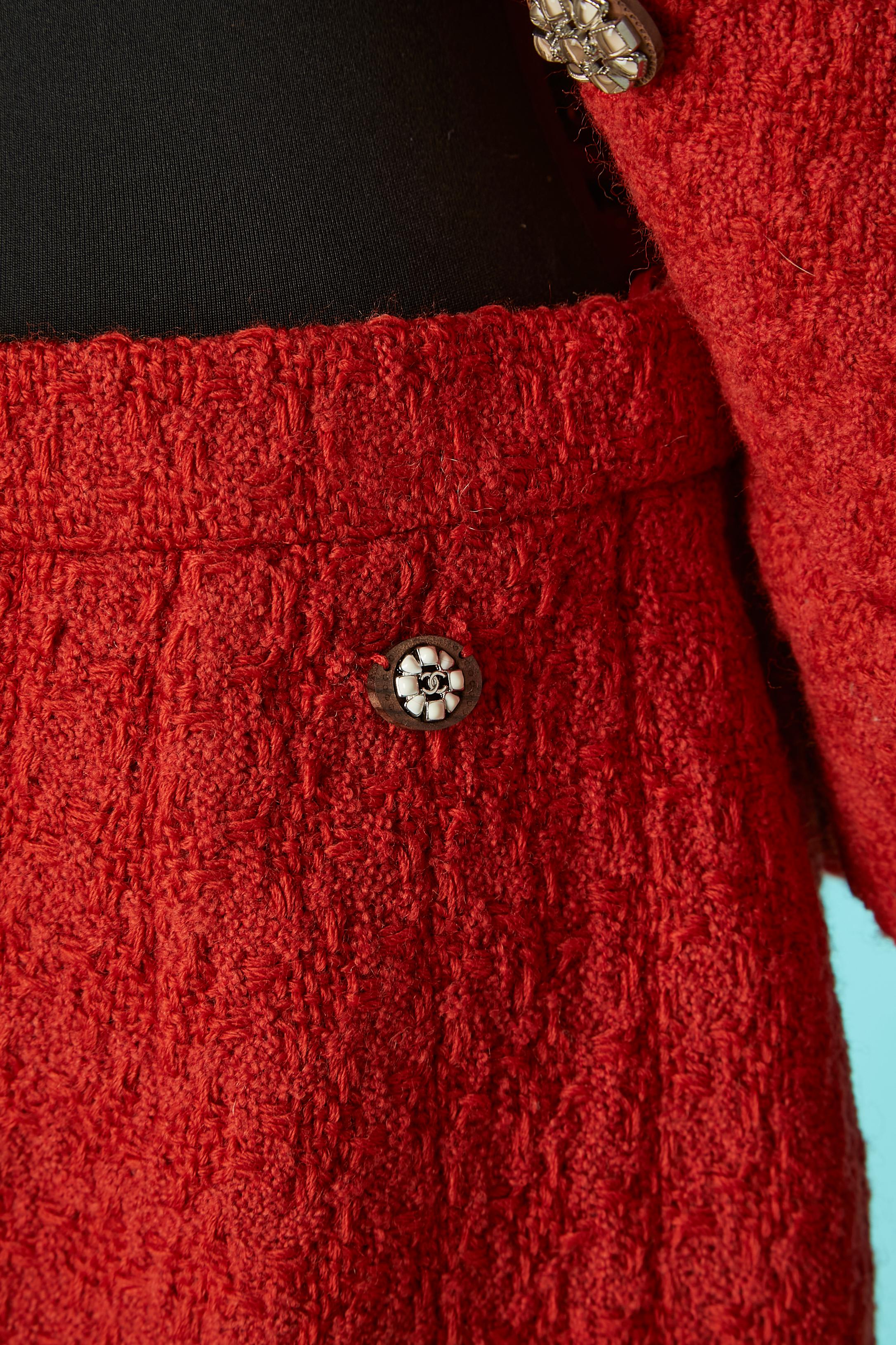 Red tweed skirt-suit Chanel  6