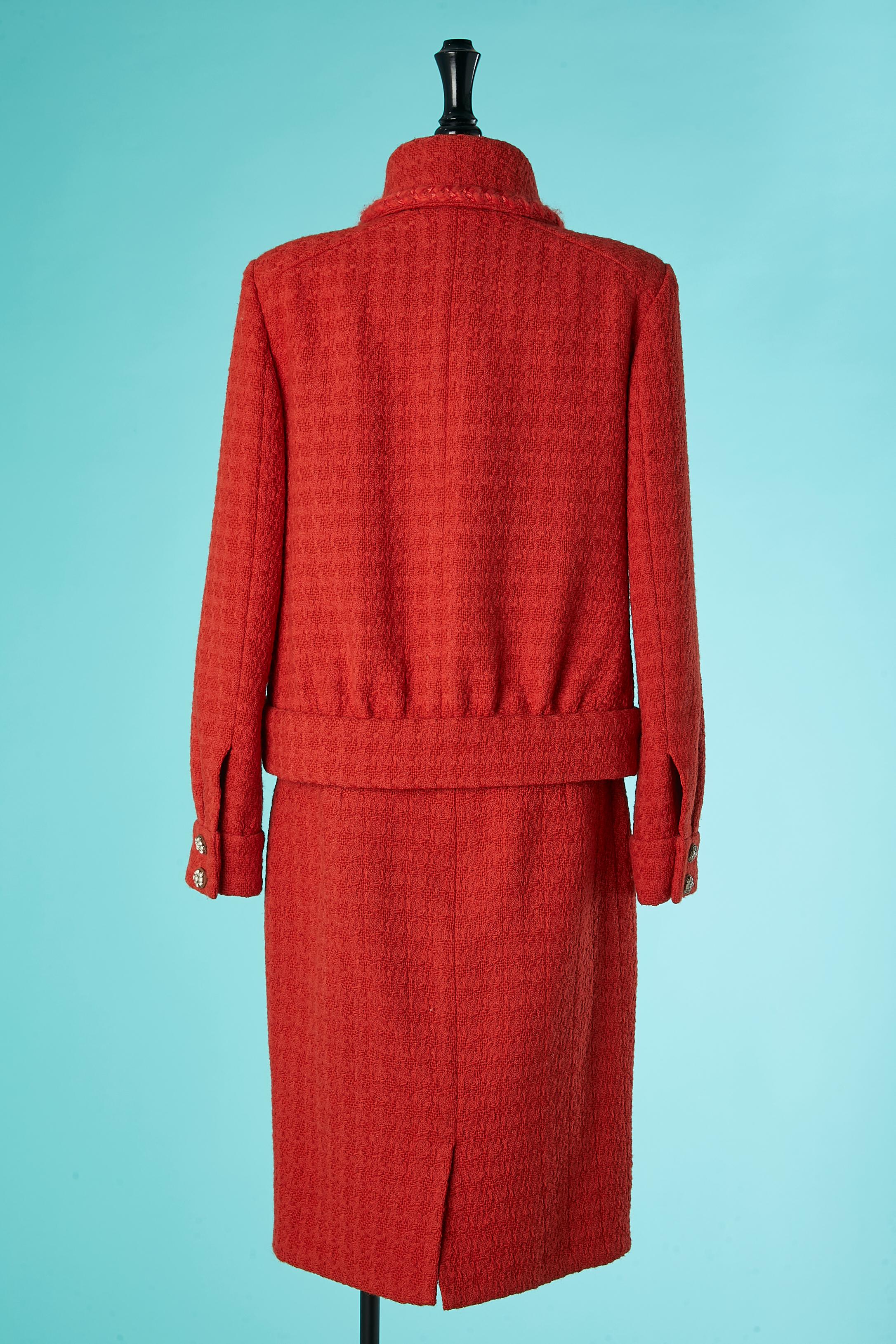 Red tweed skirt-suit Chanel  3