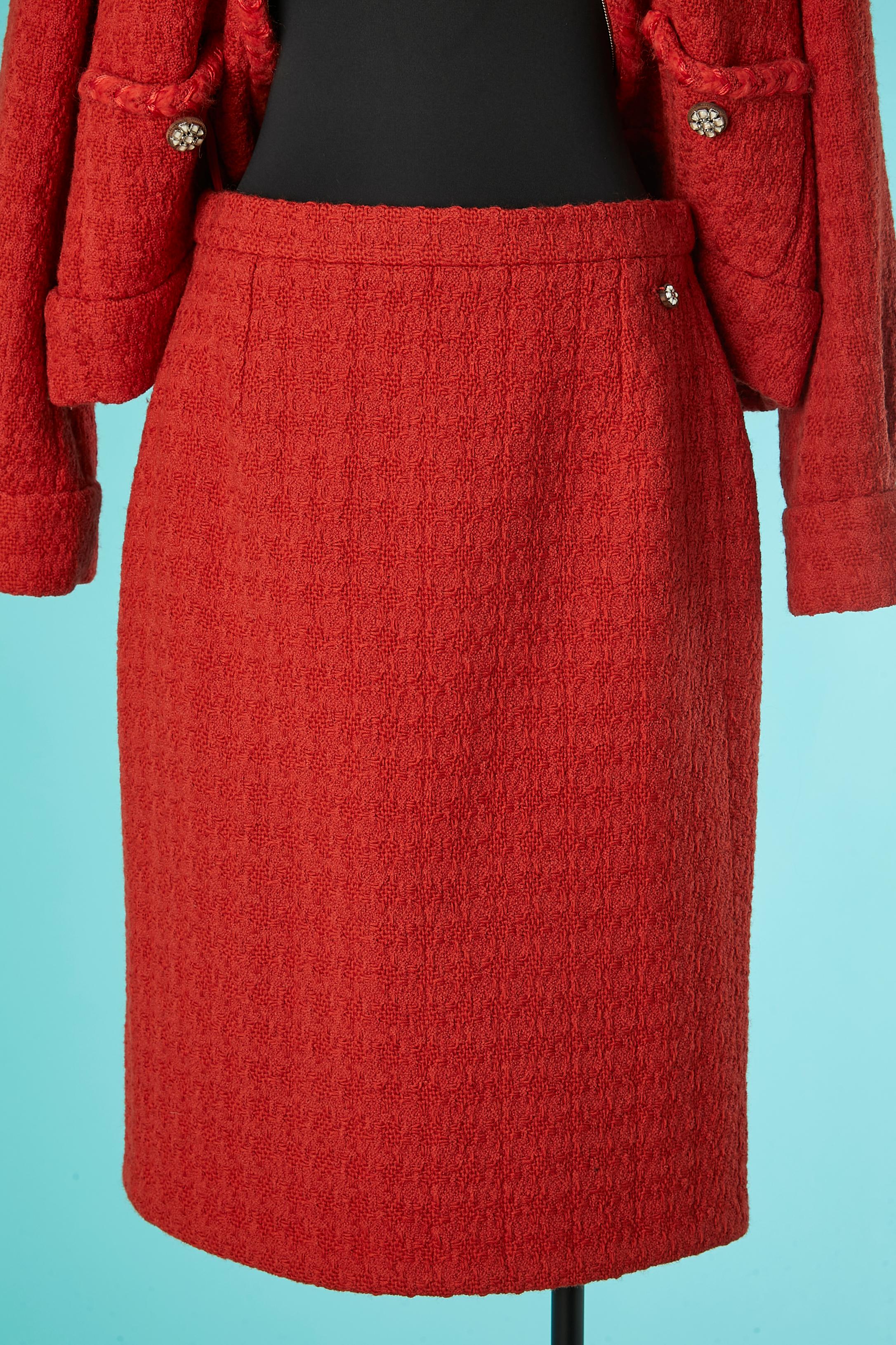 Red tweed skirt-suit Chanel  5
